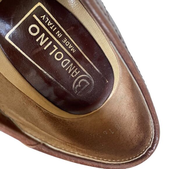 Bandolino Vintage Brown Leather Slip-On Pumps Shoes Heels Made In Italy 7 - Picture 12 of 12